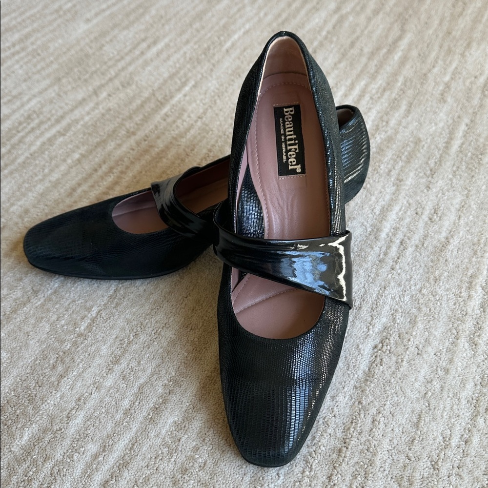BeautiFeel Victoria Luminous Suede Pump Black Black Patent EU 40 US 9-9.5
